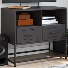 Gul TV-borde vidaXL Cabinet Black Steel 26.8 x 15.4 x 23.8 in TV Bench