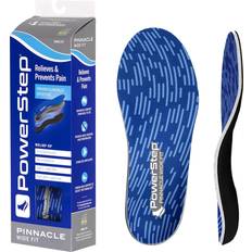 PowerStep Pinnacle Wide Fit, neutrale Fußgewölbeunterstützung, breite Einlegesohle für Schuhbreiten 3E-6E, Schmerzlinderung bei Plantarfasziitis, Blau/Grau, Men's 3-3.5 Women's 5-5.5