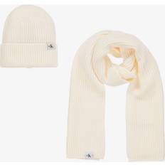 Calvin Klein Tilbehør Calvin Klein Kids' Scarf & Beanie Set White L-XL