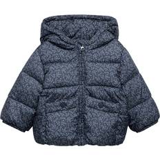 Mango Kids' June Floral Hooded Quilted Jacket, Blue