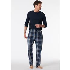 Herren - Mehrfarbig Nachtwäsche Schiesser Herren, Pyjama, Hose lang, Blau