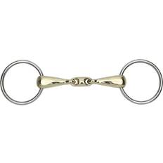 Brown Bits Shires Brass Alloy Training Bit Loose Ring Snaffle 18mm Mouthpiece Brown 4.5"