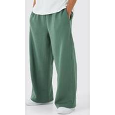 boohooMAN Mens Extreme Wide Leg Basic Sweatpant Green