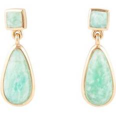 Amazonite Earrings Barse Smooth teardrop earring amazonite Blue