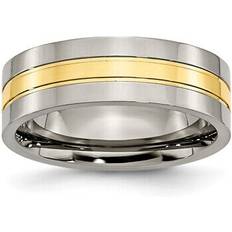 14k - Men Rings Chisel Titanium yellow 7mm wedding band ring