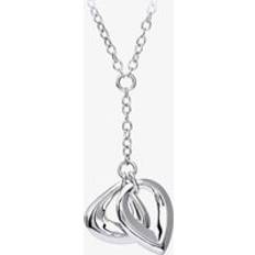The Jewel Hut Sterling Silver Diamond Double Pear Shaped Necklace PNE01762