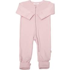 Pink Jumpsuits Joha Heldragt med fod sart lyserød økologisk bomuldsrib
