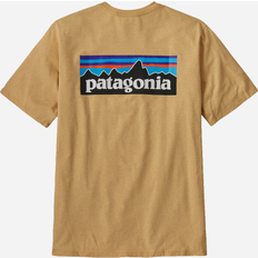 Gule - Herre T-skjorter Patagonia P-6 Logo Responsibili T-Shirt Beeswax Tan Yellow