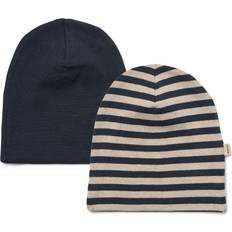 Wheat Schwarz Kinderbekleidung Wheat Navy Stripe Beanie Soft Aidan 9-24 mdr/48-51