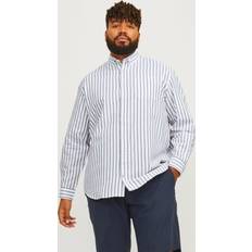 6XL - Uomo Camicie Jack & Jones Camicia a maniche lunghe Oxford PLS Bleu