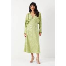 Warehouse lime midi dress womens going out dresses