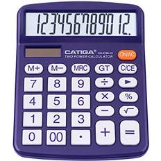 Catiga Desktop Calculator 12 Digit with Large LCD Display and Sensitive Button, Solar and Battery Dual Power, Standard Function for Office, Home, School