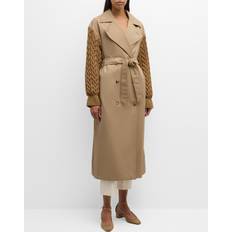 Beige - Wool Coats Max Mara Women's Trench Coat with Knitted Sleeves Camel