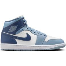 Nike Air Jordan 1 Shoes Jordan Air 1 Mid Two-Tone Shoes - Sail/Diffused Blue/Blue Grey