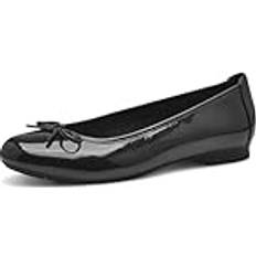 43 ½ Ballerinas Jana Damen Ballerinas mit Schleife Vegan, Grau (Anthracite Pat)