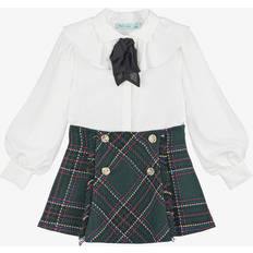 Vert Jupes Abel & Lula Girls Green Tartan Tweed Skirt Set (10 year)