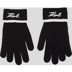 Gloves & Mittens Karl Lagerfeld K/signature Knitted Gloves, Woman, Black/White, Black/white