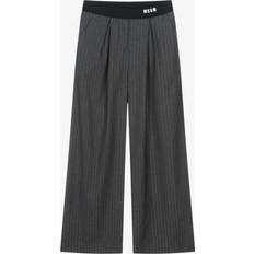 Stripes Trousers MSGM Girls Grey Pinstripe Wide Leg Trousers