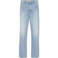 Balmain Men Jeans Balmain Jeans aus Monogramm-Jacquard Herren Baumwolle Blau