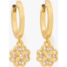 Kate Spade Kate Spade Heritage Bloom Huggie Drop Earrings, Clear/Gold (One Size)