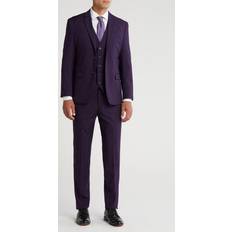 Purple Suits Braveman Premium Slim Fit 3-Piece Suit in Plum 52Regular (52Regular)