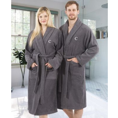 Sleepwear Authentic Hotel and Spa Linum Home 100% Turkish Cotton Personalized Terry Bath Robe Gray (L/XL)