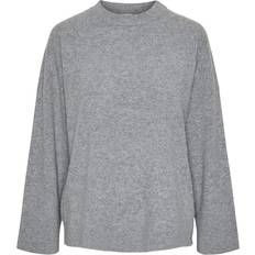 Yas emilie O-Neck Knit Pullover Light Grey Melange