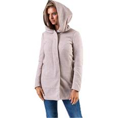 Gris - Mujer Abrigos Only Damen Eleganter Mantel Coat Cozy Fleecejacke ONLSEDONA Basic Cardigan mit großer Kapuze und Reißverschluss, Farben:Beige, Größe:XS