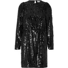 Svarte Kjoler Selected Femme Kjole slfAri-Colyn LS Short Sequins Dress Svart