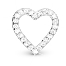 Shimmery Heart Charm - Silver/Transparent