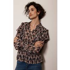 Clothing Mint Velvet Print Ruffle Blouse, Multi