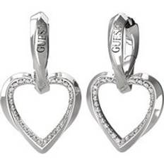 Guess Jewellery Guess JUBE04617JWRHT/U Silver Tone Crystal Heart Earrings J42250