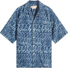 Marni Men's Bleached Echoes Vacation Shirt - Blue Kyanite