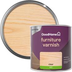 GoodHome Clear Satin Multi-Surface Varnish 250 ml - One Size Wood Protection Transparent