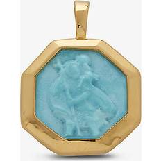 Monica Vinader 18k Charms & Pendants Monica Vinader St. Christopher Pendant, Turquoise Gold