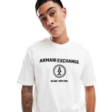 Armani Exchange White T-shirts Armani Exchange Relaxed Fit Centre Monogram Logo T-shirt Off White, Off White, 2Xl, Men