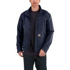 Blue Work Jackets Carhartt Full Swing Quick Duck Flame-Resistant Jacket for Men Dark Navy 2XLT