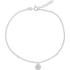 Silver Anklets SIMONA Sterling Silver Disc Charm Anklet