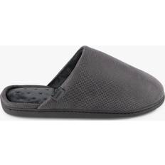 Totes Isotoner Mens Square Patterned Smart Mule Slipper Grey