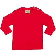 9-12M T-shirts Larkwood Plain Long Sleeve T-Shirt Red 18-24