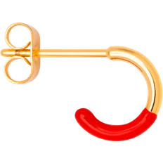 Color Hoop Half Dip Örhänge Gold/Passion Red One