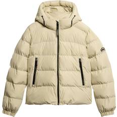 Superdry Women's Hooded Sports Puffer Jacket - Beige