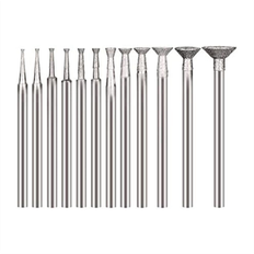 Power Tool Accessories Tlily CNNOTEPAD Diamond Grinding Burr Fits for Rotary Tool with 2.35mm Shank (12PCS)