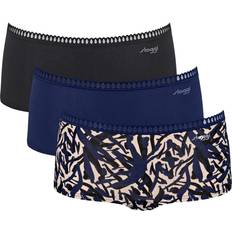 Blå Trusser Sloggi 3-pak GO Crush Hipster Shorts Black/Blue * Kampagne *