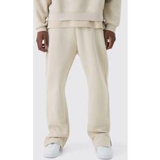 Mens Regular Fit Split Hem Jogger - Stone