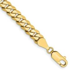 14k - Men Bracelets Bagatela 14k yellow gold 5.75mm curb link chain bracelet