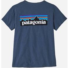 Patagonia Damen T-Shirts Patagonia Damen Logo P-6 Responsibili T-Shirt blau