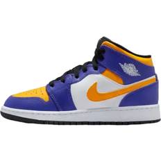 Basketbalschoenen uitverkoop Jordan Air 1 Mid Lakers - Purple