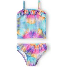 The Children's Place 18-24M Swimwear The Children's Place Girls' and Toddler Piece Tankini Swimsuit, Teal Tie Dye, 3T