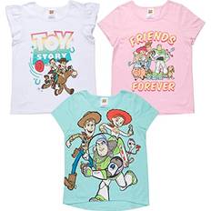 Tops Disney Pixar Toy Story Woody Buzz Lightyear Forky Toddler Girls Pack Ruffle T-Shirt 4T